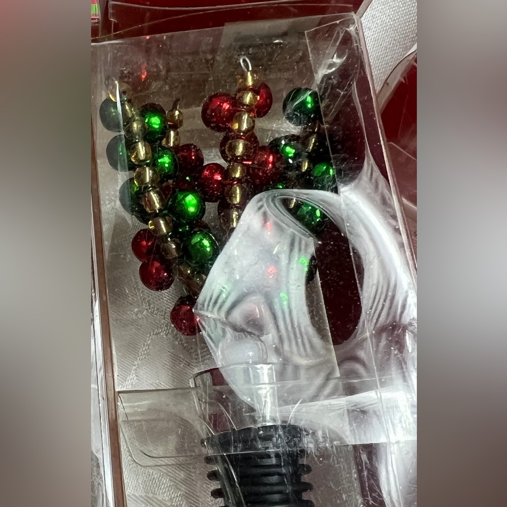 Jingle Bells Holiday Bottle stoppers, Stainless Steel and Rubber seal base